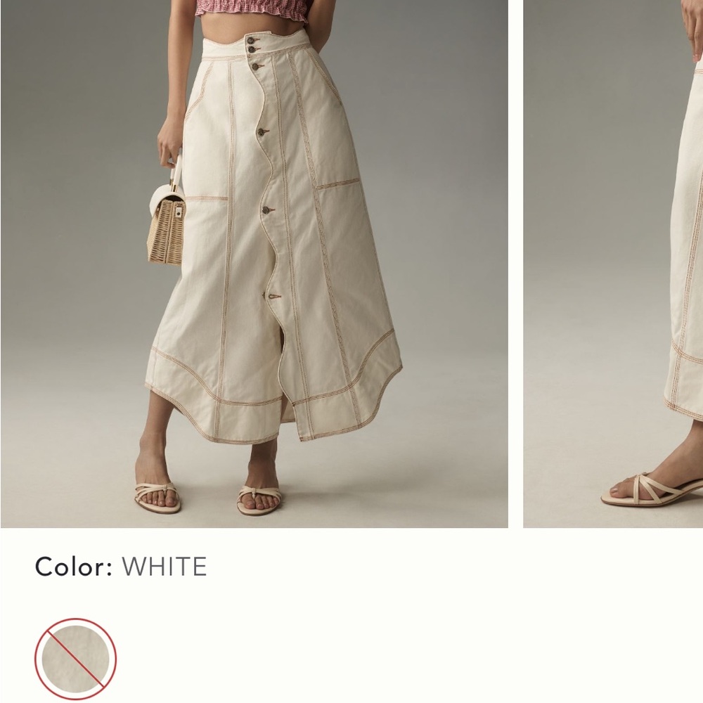 Farm Rio Denim Wave Maxi Skirt 29